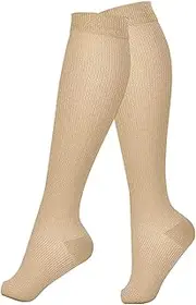 Vriusi Fingerless Compression Socks, Women Compression Socks, Fingerless Support Socks, Easy to Wear Up to the Knee - Open Toe Socks High Support Socks