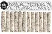 Pack of 12 California White Sage 9 Inch Extra Large Smudge Sticks Wild Harvested