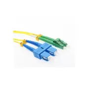 5m LC(APC)-SC(UPC) Duplex 9/125 OS2 Singlemode Fiber Cable Yellow OFNR 16FT