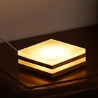 3W Wooden Night Light LED Square Desk Table Lamp Dimmable Bedroom Bedside Decor