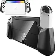 PZOZ Dockable Case for Nintendo Switch OLED, Ergonomic TPU and PC Protective Case, Ultra Thin Case Compatible with Nintendo Switch OLED (Switch OLED/Black)