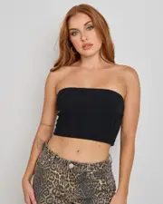 [Ava And Ever] Ava And Ever Women's Chapman Knit Tube Top in Black 0 Black