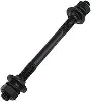 Meuey Lyot Bicycle axle 140mm /5.51 "Bicycle Multi-Speed Rear hub axle m10 Black 26tpi Hub Conical Lock nut Washer Kit1pcs