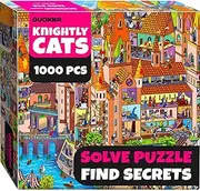 QUOKKA 1000 Piece Jigsaw Puzzle for Adults Nighty Cats – Premium Box Packaging with Extra Fun Challenges, Whimsical Cat Puzzle, Perfect for Relaxation, Creativity & Gift Giving