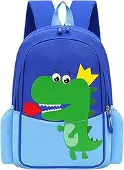 [Generic] School Starts Season Fashion Dinosaur Print Child Student Zipper Cartoon School Bag Nylon Backpack Big Student Backpack (#A-G, One Size)