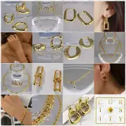 18K Yellow Gold Plated Jewelry Earring Necklace Chain Bracelet Quality Jewellery