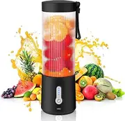 [ALLNAMEE] Portable Blender for Smoothies and Shakes, USB-C Rechargeable, 6 Stainless Steel Blades, 15oz, BPA-Free Fruit Protein Cup for Outdoor Travel Family and Sports Bottles