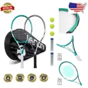 Beginner's 27-Inch Tennis Racket Set - 2 Oversized Rackets with Accessories