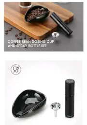 AIEVE Coffee Bean Dosing Cup and Spray Bottle Set, Espresso Accessories Black