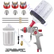 Voilamart HVLP Spray Gun Paint Gun 600CC Gravity Feed Cup 1.4mm 1.7mm 2mm Tips