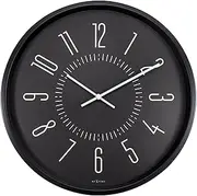 NexTime Wall Clock – Ø 35cm-Metal & Glass-Black-'Luminous', Multi-Coloured