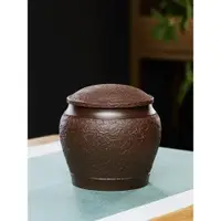 在飛比找ETMall東森購物網優惠-宜興紫砂茶葉罐密封罐普洱儲存收納茶盒家用陶瓷醒茶罐子分裝茶倉