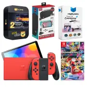 Nintendo Switch OLED Mario RED Edition + Mario Kart 8 + Accessory Gaming Kit