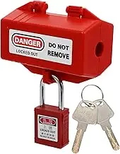 POPETPOP Safety Lockout Tagout Box Electrical Plug Lockout Power Plug Lock with Keys Cord Cable Safety Padlocks for Household Appliances