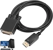 Display Port Cable, Displayport Cable, Dp Cable, 1080p Display Port to DVI Wire, DisplayPort to DVI Adapter Wire, DP to DVI Cable, Male to Male Gold Latching DP Connector (1.8m)