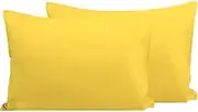 SAHARBEDDINGS Toddler Travel Pillowcase 12x16 500 Thread Count Pack of 2 Toddler Baby Pillowcases Cover with Zipper 100% Egyptian Cotton (Toddler Travel 12x16 Zipper Closer, Yellow)