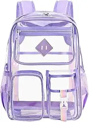 [RAPIDSKY] Clear Backpack, 25L Heavy Duty PVC Transparent Backpack See Through Backpacks for School, College, Sports, Work, Travel, Stadium Approved Heavy transparent backpack waterproof backpack