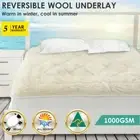 Aus Made Reversible Wool Woollen Underlay Underblanket Topper Pad - Super King