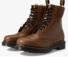 Dr Martens Serena NIB Farrier Leather & Faux Fur Combat boots size W9 Saddle Tan