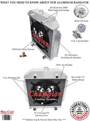 RC Champion 2 Row Radiator Flathead Configuration,16" Fan-1949-1953 Ford Cars (for: Ford)
