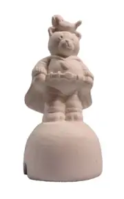 ++=Bisque L*502 -105.1560 Ceramic Ready To Paint Super Bear/ BIRD PIE VENT **
