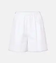 [Max Mara] Max Mara Antiope high-rise cotton shorts UK 16 white