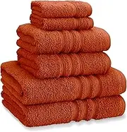 Catherine Lansfield Zero Twist Soft & Absorbent Cotton 6 Piece Towel Set Terracotta