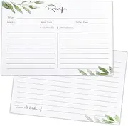 Outus 50 Pieces Bridal Recipe Cards Double Sided Kitchen Recipe Cards Sage Simple Wildflower Notecards for Wedding, Bridal Shower, Farmhouse, 4 x 6 Inch (Fresh Style)