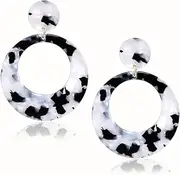 [MOLOCH] Acrylic for Women Geometry Resin Drop Dangle Earrings Bohemia Tortoise Shell Hoop Earrings Mottled Statement Stud Earrings Fashion Jewelry