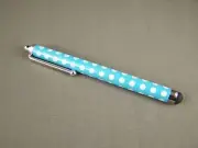 Aqua White polka dots stylus pen for touch screen smart phone tablet