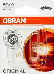 OSRAM 2825-02B ORIGINAL W5W Halogen, number plate position light, 2825-02B, 12V passenger car, double blister (2 lamps)