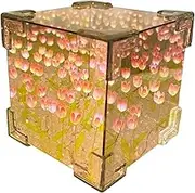 Cube Tulips Desk Lamp, Simulation Night Light, Mirror Lamp Decoration, Ornaments Ambient Home Decor
