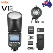 Godox V1Pro C TTL HSS Round Head Flash For Canon + S2 Flash Bracket Holder