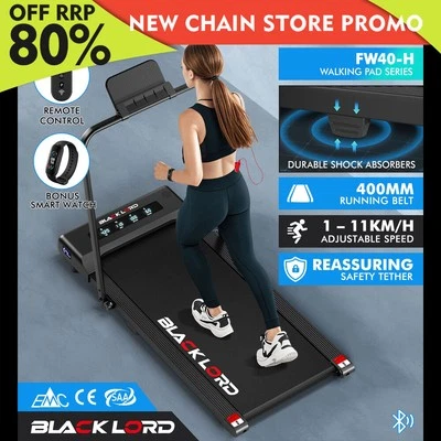 BLACK LORD Treadmill Electric Walking Pad Under Desk Foldable Gym 400mm Black