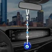 Evil Eye Car Hanging Ornament Crystal Beads Evil Eye Window Pendent for Window Car Door Frame Balcony, Evil Blue Eye Charms Car Mirror Decor, Evil Eye Car Accessories(Classic Style)