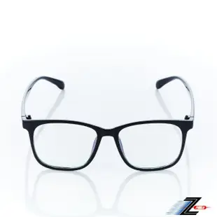 【Z-POLS】復古大框修飾臉型設計 質感亮黑框設計流行抗UV400平光眼鏡