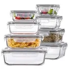 8 Pack Glass Food Storage Containers with Lids, Meal Prep Containers, Airtigh...