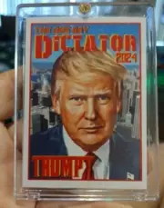 Rare! 2024 Custom "The One Day Dictator" Donald Trump Trading Card. UNIQUE Card!
