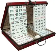 Chinese Mahjong Game Set with Aluminum Case - with 144 Tiles, 3 Dice and a Wind Indicator - for Chinese Style Gameplay Only