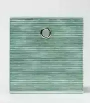 Room Essentials™ ~ 11" Storage Bin ~ Polyester Cube ~ Green Stripe Pattern