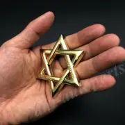 3D Metal Gold Star of David Jewish Hexagram Car Emblem Badge Motorcycle Sticker