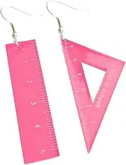 [Generic] Nose Cuffs Dangling Mathematical Triangle Ruler and Straight Edge Series Earrings Womens Stud Earrings