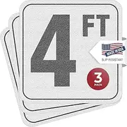 Aquatic Custom Tile, 4FT Pool Depth Markers, 6x6 Inches Vinyl Pool Stickers, Swimming Pool Number Markers, Pool Safety Signage, Adhesive Pool Depth Markers Stickers for Decks, MADE IN USA - (3 Pack)