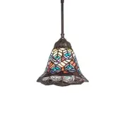 Meyda Tiffany 82421 Tiffany Peacock Feather 8"W Mini Pendant