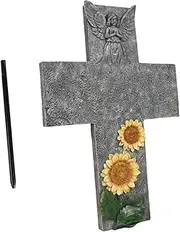 BESPORTBLE 1 Set Grave Markers for Cemetery Ornaments Statue Cemetery Garden Statue White Garden Markers Ornament Decorations Memorial Cross Grave Stone Memorial Stone Resin