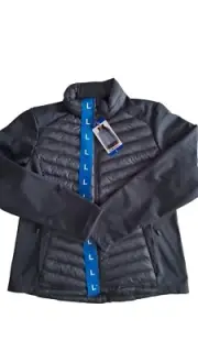 32 Degrees Heat Women's Jacket Grisaille Blue Quilted Puffer Front/Back Size L