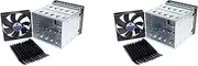 Mellisso 2X Storage Expansion Hard Drive Cage DIY Hard Drive Disk Cage Rack 5.25 Inch to 5X 3.5Inch Bracket with 12cm Fan
