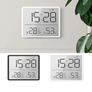 LCD Digital White Wall Clock / Table Clock w/ Calendar Temperature Alarm Clock
