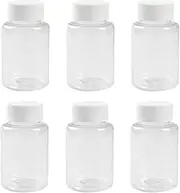 vipolish 12 PCS 100 ML 3.3 OZ Plastic Clear Pill Bottles Empty Capsule Container with White Screw Cap Solid Powder Case Refillable Tablet Storage Holder Bolus Sample Jar for Dispense Different Items