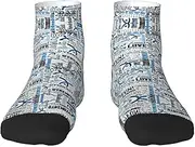 [JBYJBX] Gymnastics Blue Print Adult Socks Womens Mens Workout Thermal Cozy All-Season Gift Holiday Articles Use